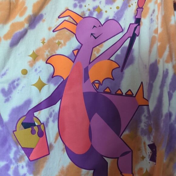 Disney Figment Loves Pigment Spirit Jersey Adult M Purple Orange Tie Dye EPCOT - Picture 3 of 8